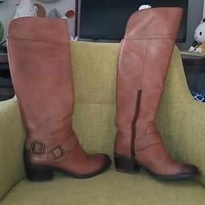 Brown knee high boots